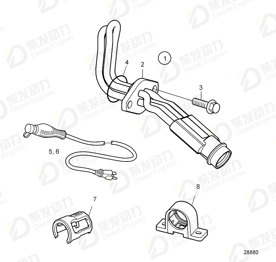 volvo penta Engine heater 22875739 Drawing volvo penta Engine heater 22875739 Drawing